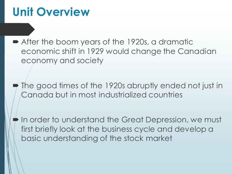 An overview of a canadian economy